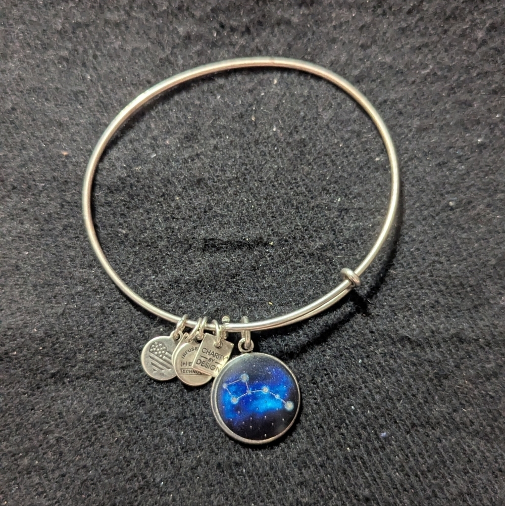 Alex And Ani Silver Tone Blue Little Dipper Charm Expandable Statement Bracelet